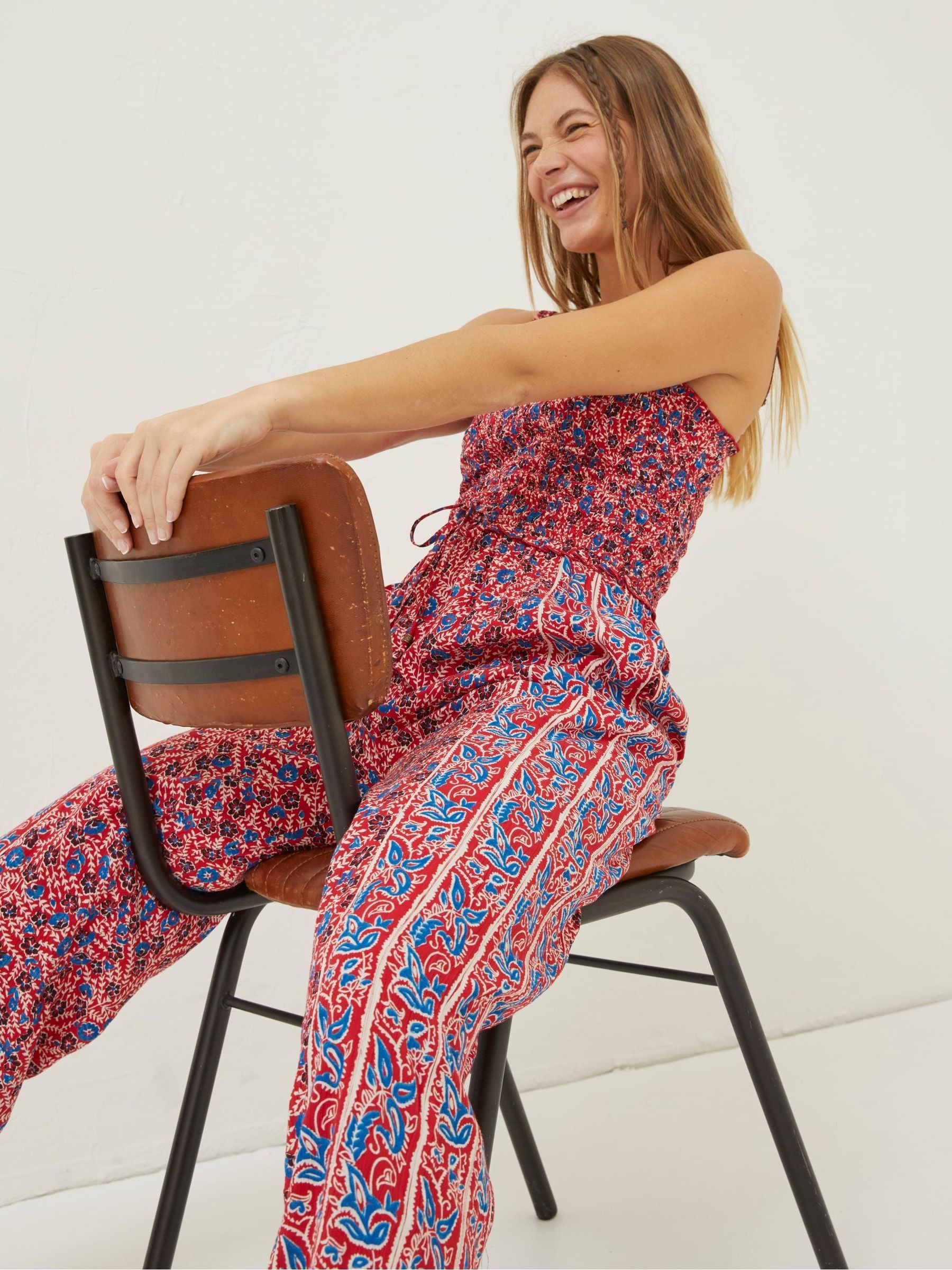 Buy FatFace Red Natalie Meadow Jumpsuit from Next Luxembourg