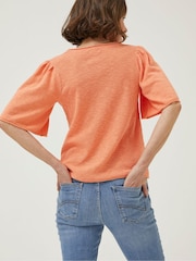 FatFace Orange V-Neck Angela Knitted Top - Image 2 of 5