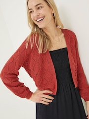 Fatface Anna Strickjacke mit Lochmuster - Bild 1 von 5