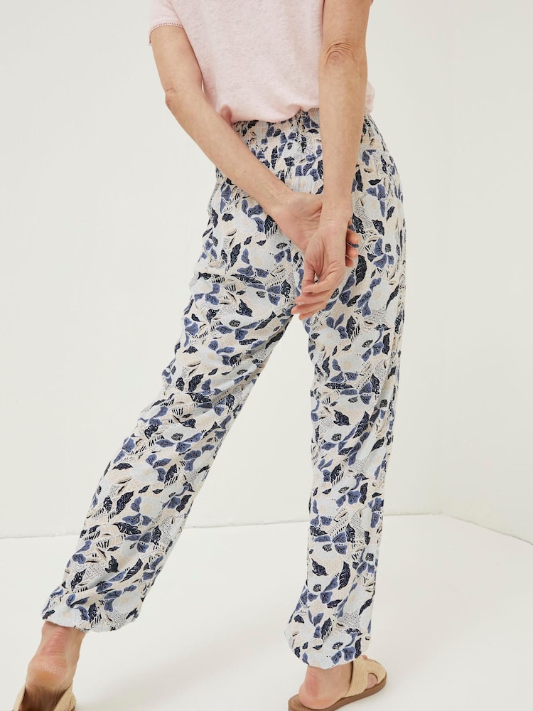 FatFace Natural Batik Flowers Shirred Trousers - Image 2 of 5