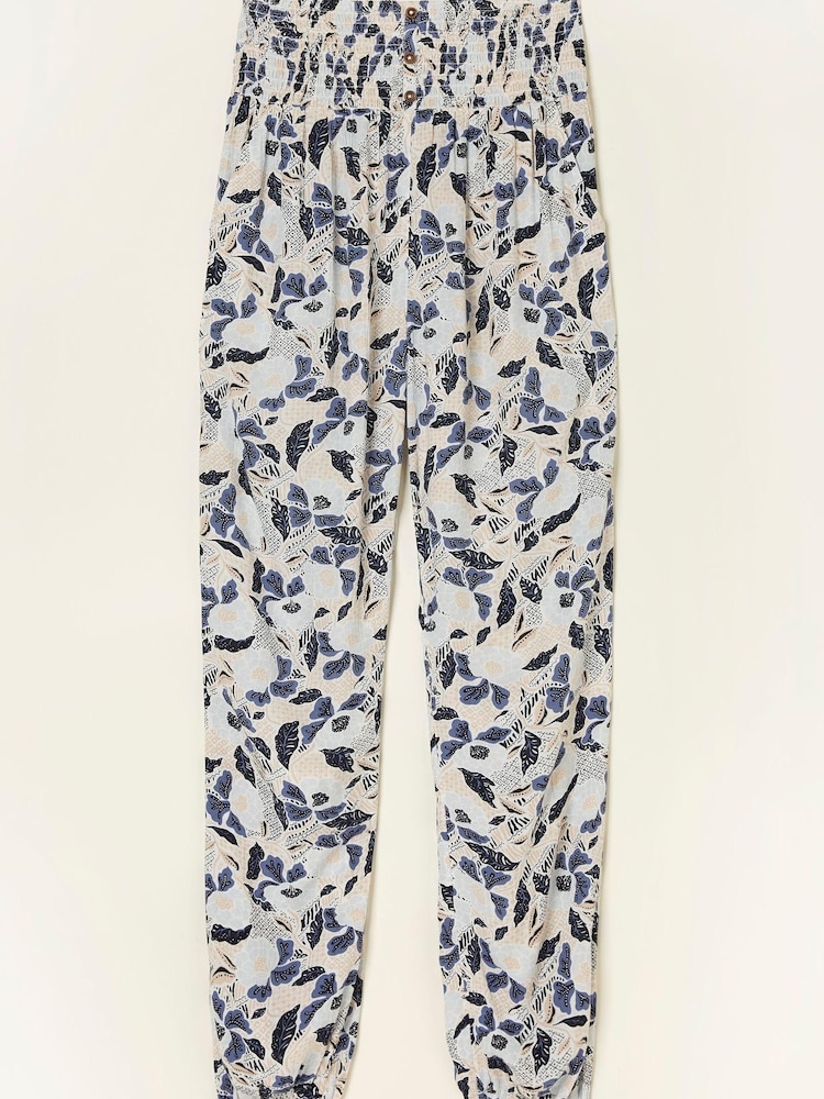 FatFace Natural Batik Flowers Shirred Trousers - Image 5 of 5