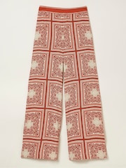 FatFace Natural Scarf Print Palazzo Trousers - Image 6 of 6