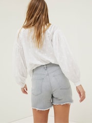 FatFace Grey Courtney Cut Off Denim Shorts - Image 2 of 5