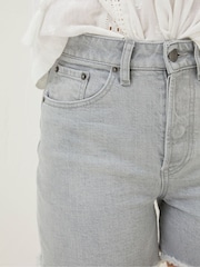 FatFace Grey Courtney Cut Off Denim Shorts - Image 4 of 5