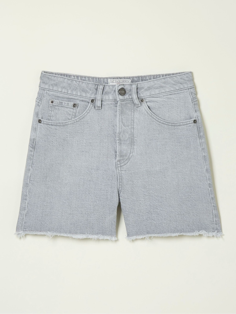 FatFace Grey Courtney Cut Off Denim Shorts - Image 5 of 5