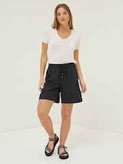 FatFace Black Tenby Linen Shorts - Image 1 of 5