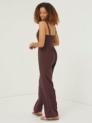 FatFace Brown Linen Vic Jumpsuit - Image 2 of 5