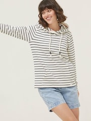 FatFace Natural Sally Stripe Hoodie - Image 1 of 4