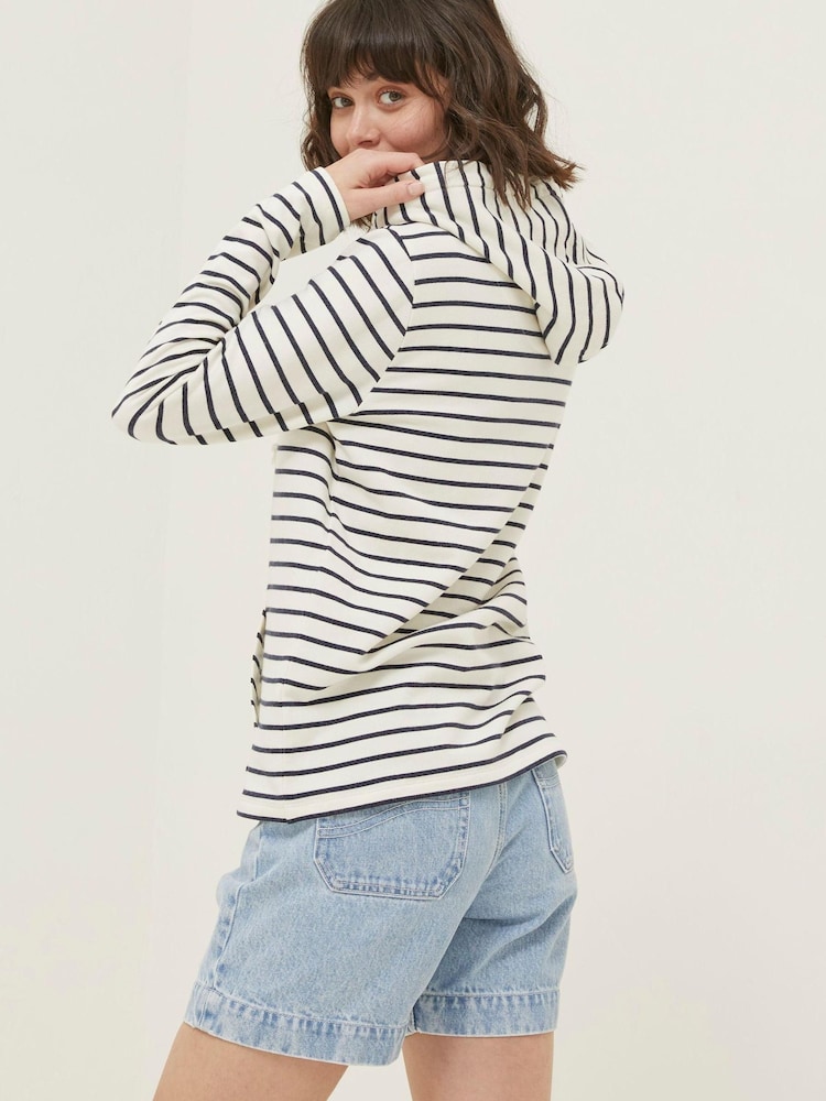 FatFace Natural Sally Stripe Hoodie - Image 2 of 4