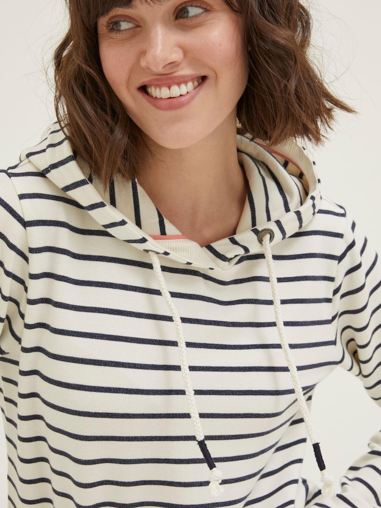 FatFace Natural Sally Stripe Hoodie - Image 4 of 4