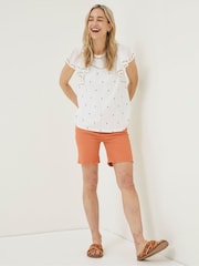 FatFace Natural Leah Embroidered Top - Image 3 of 6