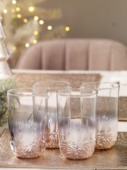 Rose Gold Celine Glassware Set of 4 Tumbler Glasses - Image 1 of 5