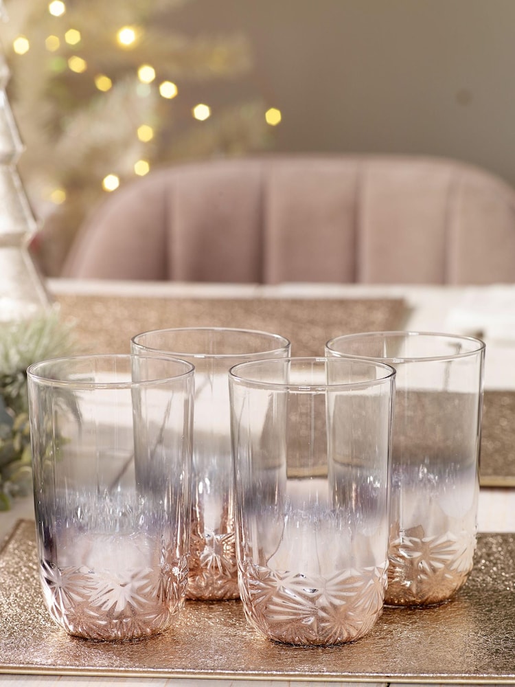 Rose Gold Celine Glassware Set of 4 Tumbler Glasses - Image 1 of 5