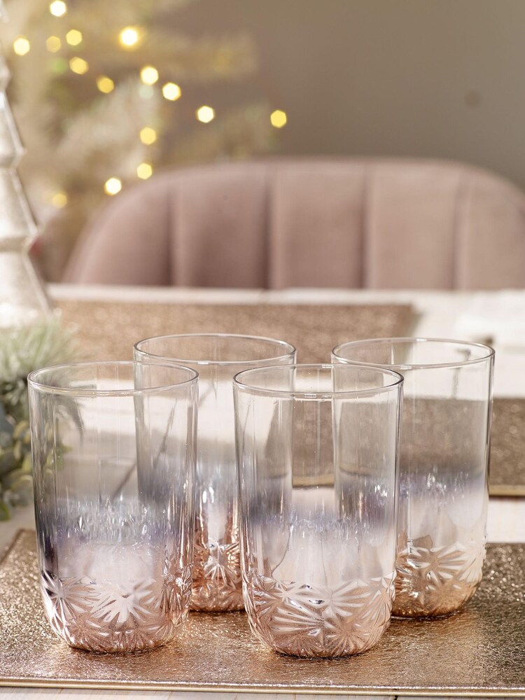 Rose Gold Celine Glassware Set of 4 Tumbler Glasses - Image 1 of 5 Rose Gold Celine Glassware Set of 4 Tumbler Glasses - Image 1 of 5