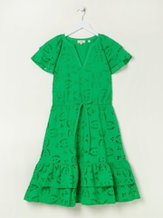 FatFace Green Brady Broderie Dress - Image 6 of 6