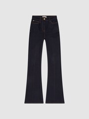 Reiss Indigo Bonnie Regular High Rise Flared Jeans - Image 2 of 8