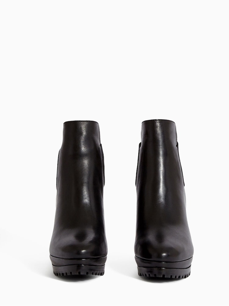 AllSaints Black Sarris Leather Boots - Image 3 of 5