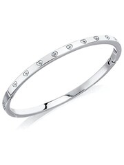 Abbott Lyon Silver Tone Aqua Crystal Heart Bangle - Image 2 of 2