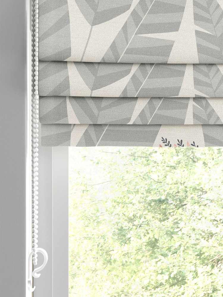 MissPrint Grey 100% Cotton Jungle Made to Measure Roman Blind - Image 2 of 6