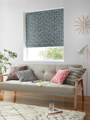 MissPrint Grey 100% Cotton Bloom Made to Measure Roman Blind - Image 5 of 6