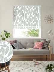 MissPrint Grey 100% Cotton Tropics Made to Measure Roman Blind - Image 1 of 6