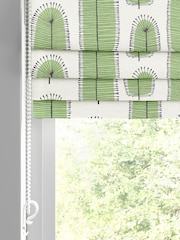 MissPrint Green 100% Cotton Bloom Blossom Made to Measure Roman Blind - Image 2 of 6