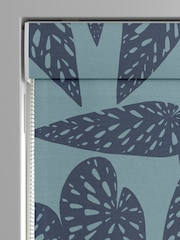 MissPrint Blue Leaf Tropics Made to Measure 100% Cotton Roman Blind - Image 3 of 6