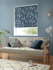 MissPrint Blue Leaf Tropics Made to Measure 100% Cotton Roman Blind - Image 5 of 6