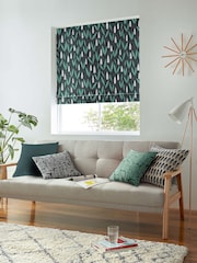 MissPrint Blue 100% Cotton Snow Drops Made to Measure Roman Blind - Image 5 of 6