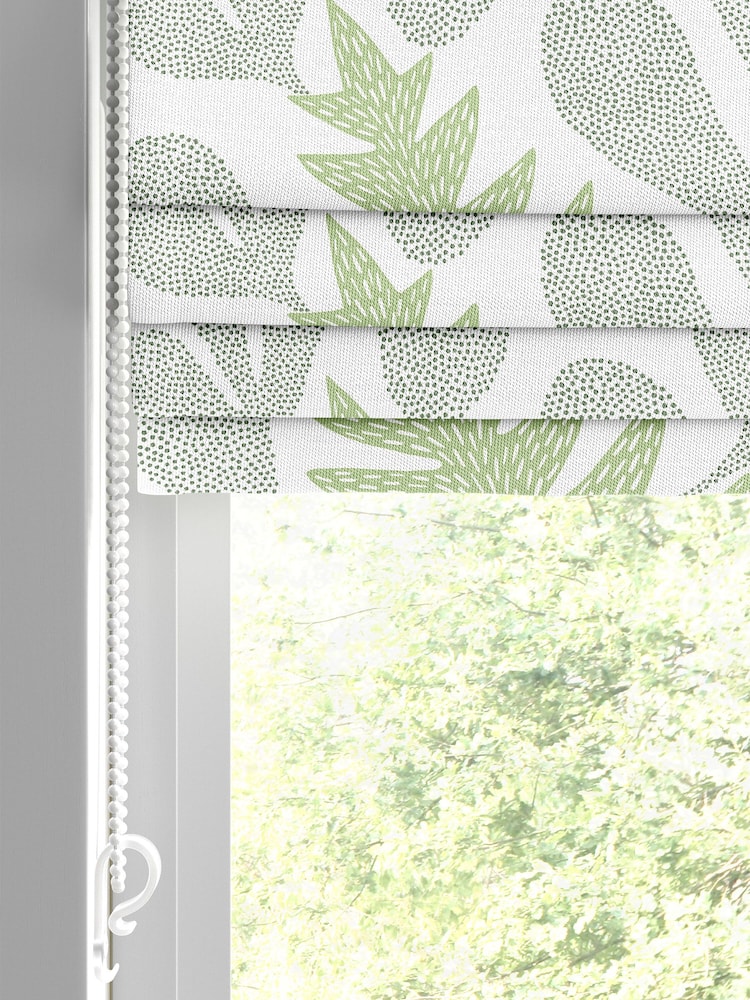 MissPrint Green 100% Cotton Deep Sea Made to Measure Roman Blind - Image 2 of 6