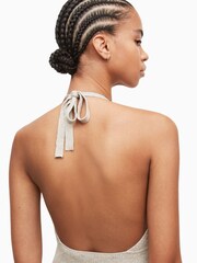 AllSaints Silver Lexi Halter Dress - Image 5 of 6