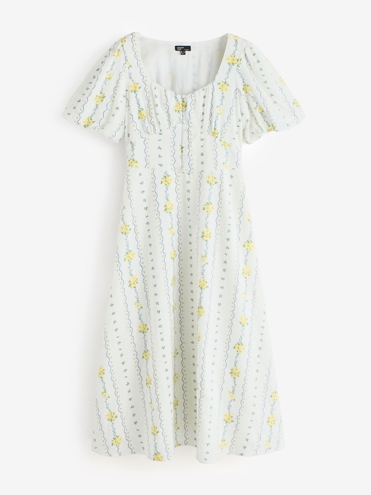 Nobodys Child White SS Melody Midi Dress - Image 6 of 6