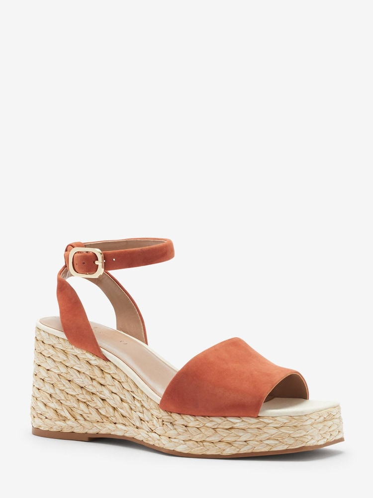 Orange - Forever Comfort® Schuhe mit hohem Keilabsatz aus Leder und Bast - Bild 2 von 6