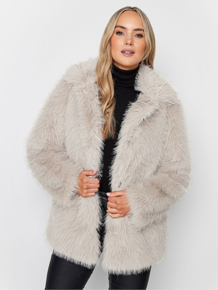 Long Tall Sally Natural Long Faux Fur Coats - Image 1 of 5