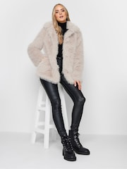 Long Tall Sally Natural Long Faux Fur Coats - Image 3 of 5