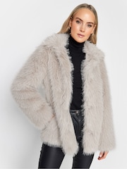 Long Tall Sally Natural Long Faux Fur Coats - Image 4 of 5