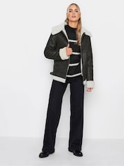Long Tall Sally Black Zip Up Borg Jacket - Image 4 of 4