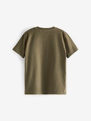 Cinza/Preto/Verde Cáqui/Marrom castanho - Pacote 4 de camisetas bordadas de veado de manga curta (3a16anos) - Imagem 2 de 2