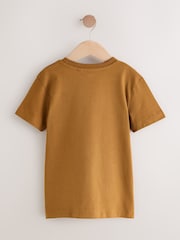 Grey/Black/Khaki Green/Tan Brown Short Sleeve Stag Embroidered T-Shirts 4 Pack (3-16yrs) - Image 3 of 9