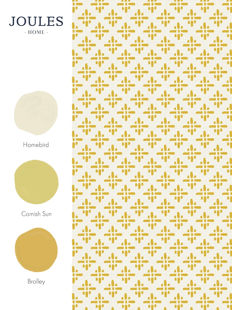 Joules Antique Gold Beckett Star Wallpaper Sample Swatch - Image 3 of 3