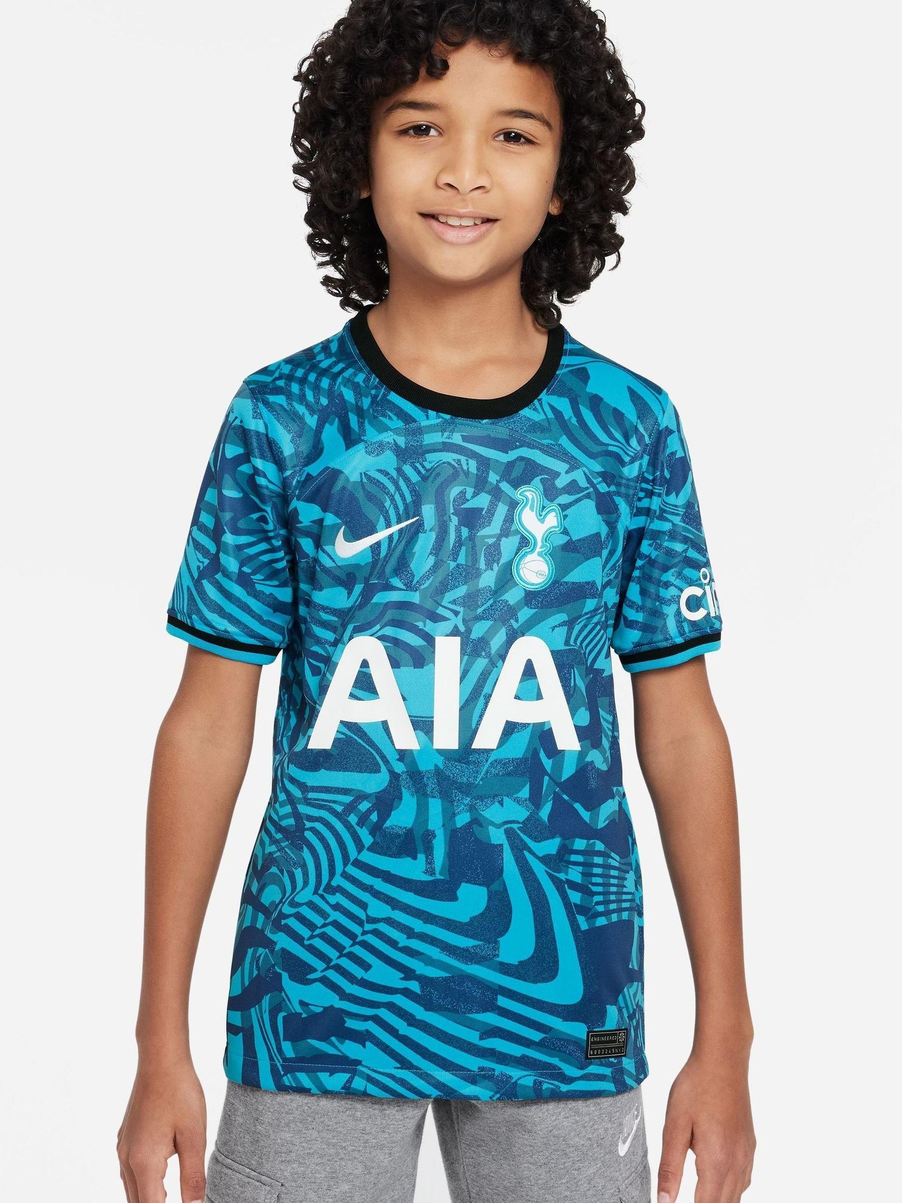 Buy Nike Turquoise Blue Blank Tottenham Hotspur FC 22 23 Third Football Shirt Kids from Next Luxembourg
