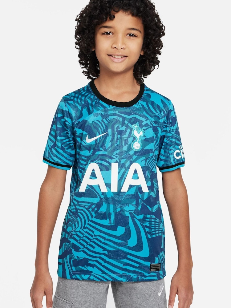 Nike Turquoise Blue Blank Tottenham Hotspur FC 22/23 Third Football Shirt Kids - Image 1 of 9