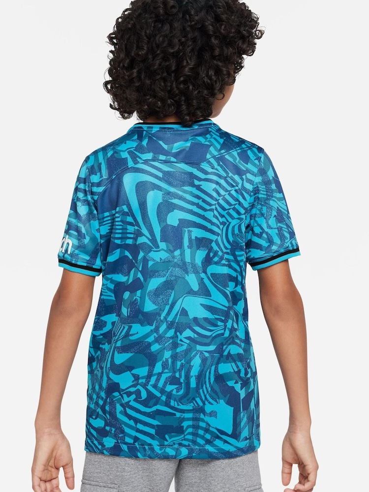 Nike Turquoise Blue Blank Tottenham Hotspur FC 22/23 Third Football Shirt Kids - Image 2 of 9