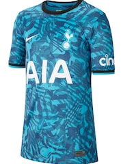 Nike Turquoise Blue Blank Tottenham Hotspur FC 22/23 Third Football Shirt Kids - Image 8 of 9