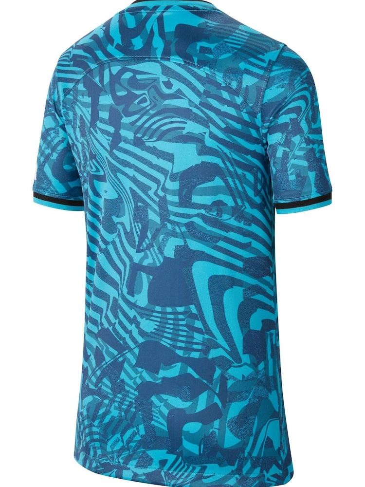 Nike Turquoise Blue Blank Tottenham Hotspur FC 22/23 Third Football Shirt Kids - Image 9 of 9