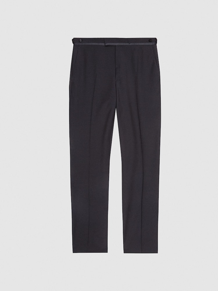 Reiss Navy Poker Modern Fit Tuxedo Trousers - Image 2 of 5