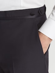 Reiss Navy Poker Modern Fit Tuxedo Trousers - Image 4 of 5
