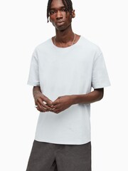 AllSaints Blue Harvey Short Sleeve 100% Cotton Crew T-Shirt - Image 1 of 6