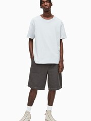 AllSaints Blue Harvey Short Sleeve 100% Cotton Crew T-Shirt - Image 3 of 6