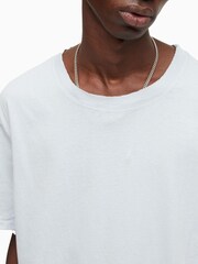AllSaints Blue Harvey Short Sleeve 100% Cotton Crew T-Shirt - Image 5 of 6